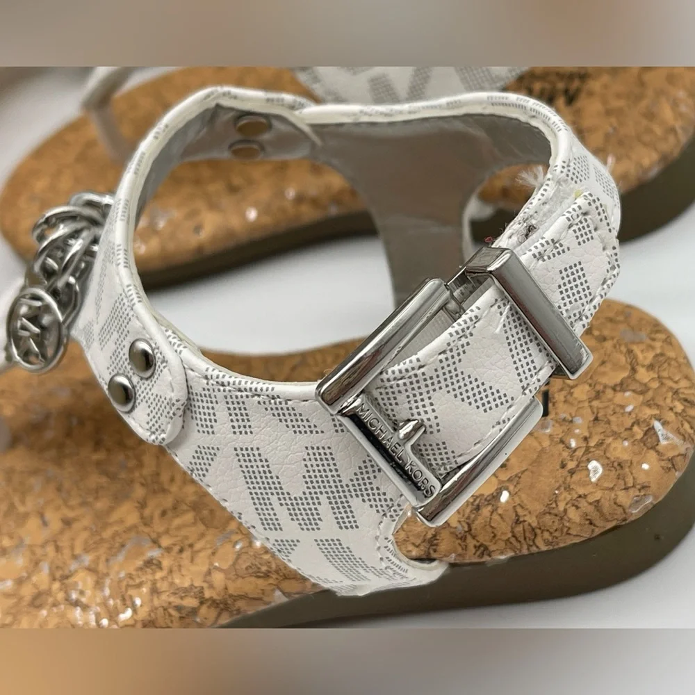 Michael Kors Girl’s Monogram Thong Charm Sandals